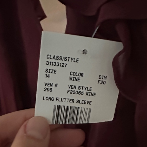 David's Bridal Flutter Sleeve Dress - Picture 2 of 4